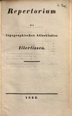 Repertorium des topographischen Atlasblattes Illertissen