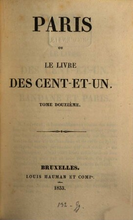 Paris, ou le livre des cent-et-un, 12