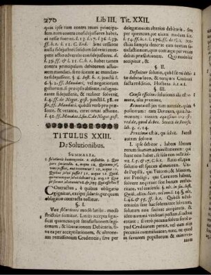 Titulus XXIII. De Solutionibus