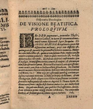 Disputatio Theologica De Visione Beatifica