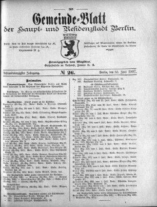 1907,26: No. 26, 30. Juni 1907