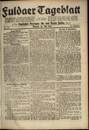 Ausgabe vom Montag, den 18. Juli 1921.