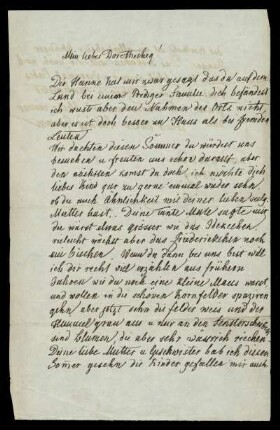 Brief von Ludwig Emil Grimm an Dorothea Hassenpflug