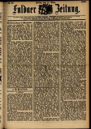 Ausgabe vom Freitag, den 15. März 1889.