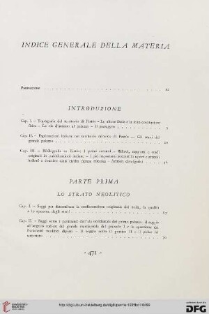 Indice generale della materia