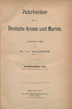 24.1877: Jahrbücher für die deutsche Armee und Marine