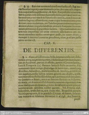 Cap. V. De Differentiis