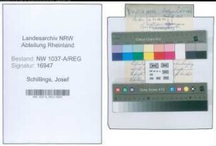 Entnazifizierung Josef Schillings , geb. 00.00.0000 ()