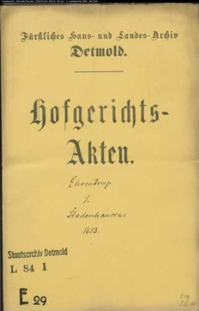 Ehrentrup, Dorfschaft gegen Dorfschaft Stadenhausen - Wegegerechtigkeit