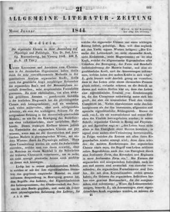 Liebig, J.: Die organische Chemie in ihrer Anwendung auf Physiologie und Pathologie. Braunschweig: Vieweg 1842