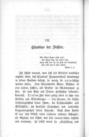 VII. Claudius der Dichter.