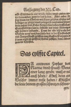 Das eylffte Capitel.