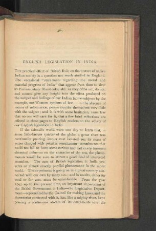 English Legislation in India.