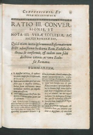 Ratio III. Conversionis, Et Nota III. ...
