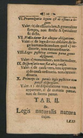 Tab. II. De Legis naturalis natura cuius.