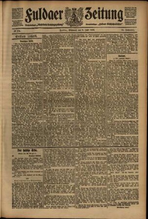 Erste Ausgabe vom Mittwoch, den 08. Juli 1908.