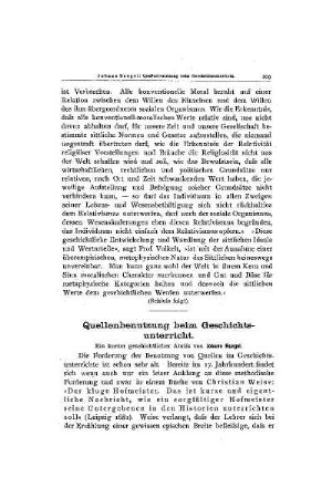 Quellenbenutzung beim Geschichtsunterricht : ein kurzer geschichtlicher Abriß