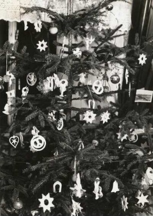 Christbaum mit Weihnachtsgebäck in alter Form aus Crottendorf