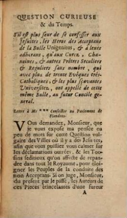 Question curieuse et du temps [sur se confesser aux Jesuites]