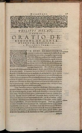 Philippi Melanthonis Oratio De Regione Et Gente Mysorum, [...]