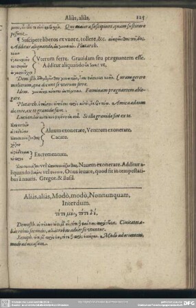 Alias, alias, Modo, modo, Nonnunquam, Interdum