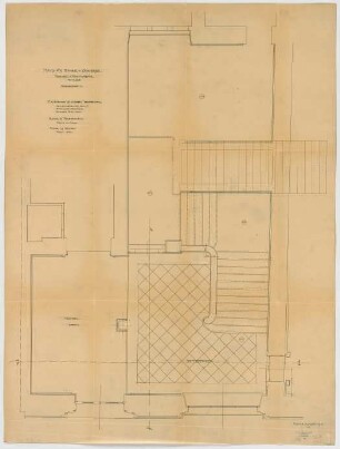 Thiersch, Friedrich von; München; Haus für Handel und Gewerbe - Vestibül, Haupttreppe (Grundriss)