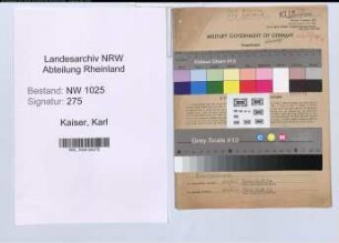 Entnazifizierung Karl Kaiser , geb. 20.07.1905 (Werkfuehrer)