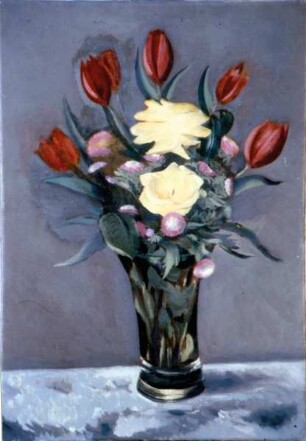 Kleiner Tulpenstrauß mit gelben Rosen