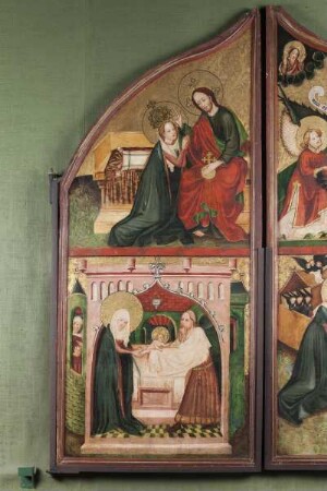 Severusaltar — Szenen aus dem Leben Mariä — Marienkrönung und Darbringung des Christusknaben im Tempel