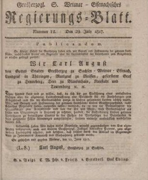 Nr. 12 : 29. July 1817