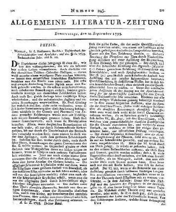 Taschenbuch für Scheidekünstler und Apotheker. Jg. 16. Hrsg. v. J. F. A. Göttling. Weimar: Hoffmann 1795 Hauptsacht. teils: Almanach oder Taschenbuch für Scheidekünstler und Apotheker