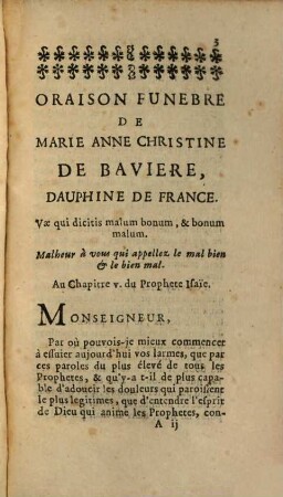 Recueil De Diverses Oraisons Funebres, Harangues, Discours, & autres Pieces d'Eloquence, Quatrième Partie