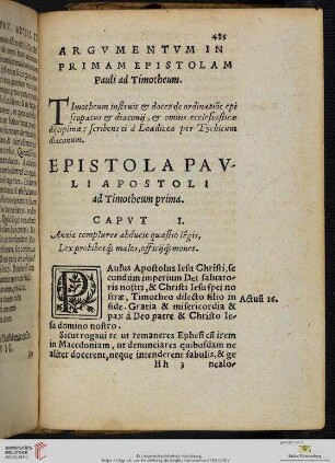 Epistola Pauli Apostoli ad Timotheum prima