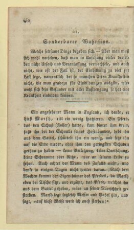 21. Sonderbarer Wahnsinn