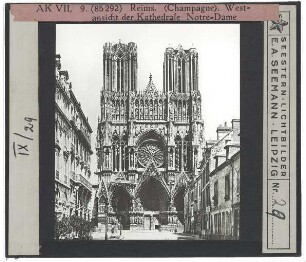 Reims, Kathedrale : Außenansicht von W