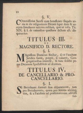 Titulus IV. De Cancellario & Pro-Cancellario