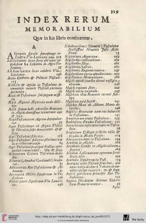 Index rerum memorabilium