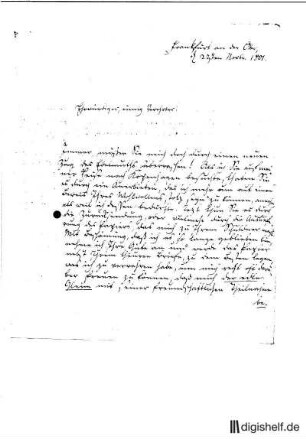 1: Brief von Garlieb Helwig Merkel an Johann Wilhelm Ludwig Gleim