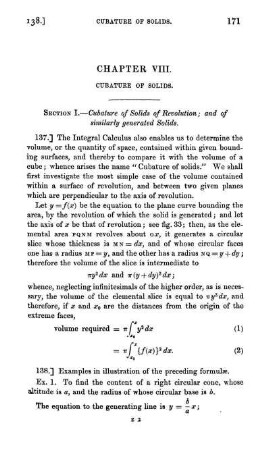 Chapter VIII. Cubature of solids.
