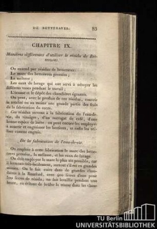 Chapitre IX. Manières différentes d'utiliser le résidu de Betteraves