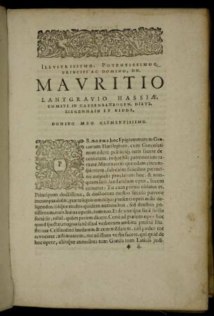 Illustrissimo, Potentissimoq. Principi Ac Domino, Dn. Mauritio Lantgravio Hassiæ [...]