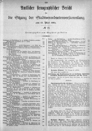 No. 18, 11. Mai 1911