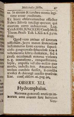 Observ. XLI. Hydromphalus. - Observ. L. Sarcoma.