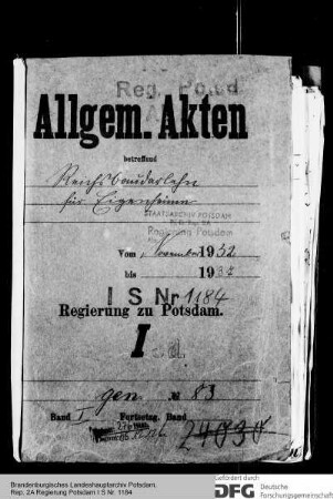 Reichsbaudarlehen für Eigenheime. Allgemeines