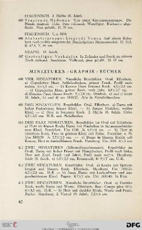 Miniaturen/Graphik/Bücher (Nr. 408-431)
