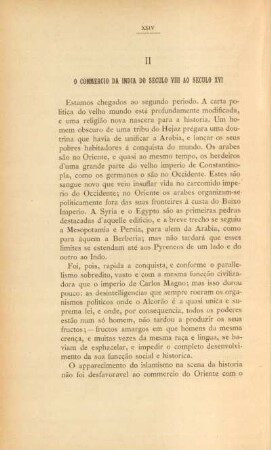 II. O commercio da India do seculo VIII ao seculo XVI