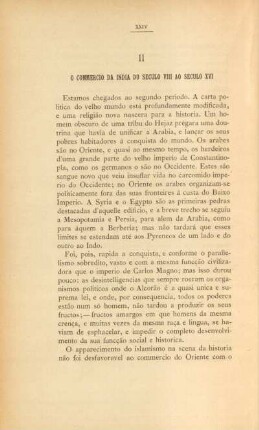 II. O commercio da India do seculo VIII ao seculo XVI