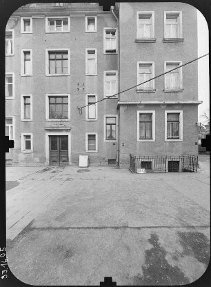 Dresden-Striesen, Bärensteiner Straße 10. Wohnhaus. Hoffront (Teilansicht)