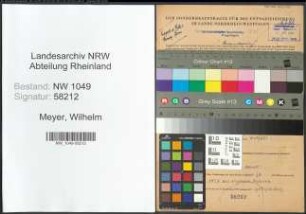 Entnazifizierung Wilhelm Meyer , geb. 28.05.1899 ()