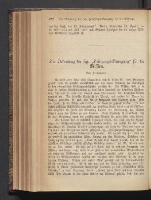 Die Bedeutung der sog. ,,Heiligungs-Bewegung" für die Mission